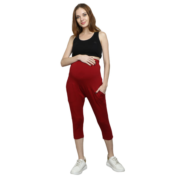 Silly Boom Maternity Yoga Pants Capris for Women -Pregnancy Pants Over-Belly Design and Elastic Waistband -Ideal GIft for Women and All Mums-to-Be