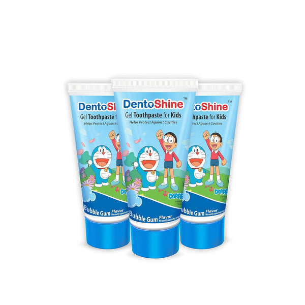 DentoShine Gel Toothpaste for kids - (Bubblegum (doraemon), Pack of 3)