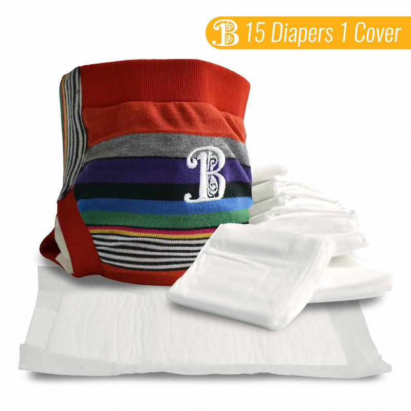 Bdiapers Hybrid Diaper Cover With Diposable Inserts (Pack Of 15) Rainbow The Kids Circle