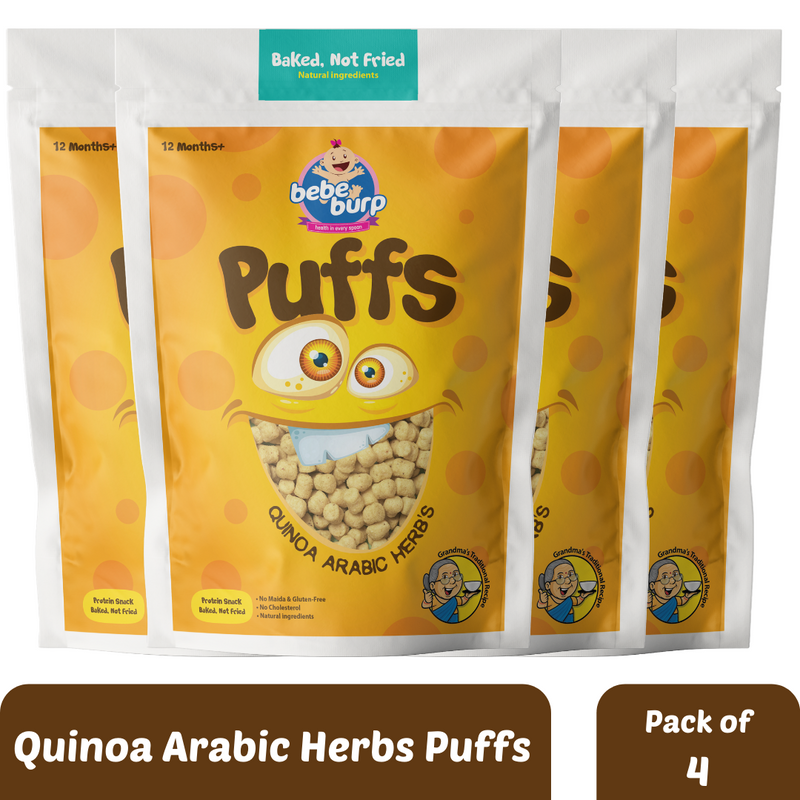 Bebe Burp Grandma's Super Puffs Quinoa Arabic Herbs Pack Of 4 - 35 gms each The Kids Circle