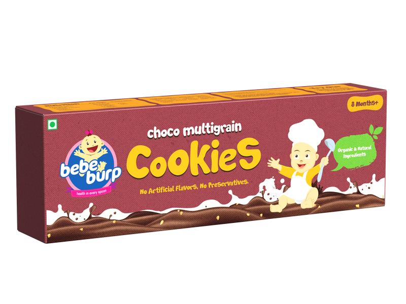 Bebe Burp Organic Baby Food Choco Multigrain Cookies - 150 gm The Kids Circle