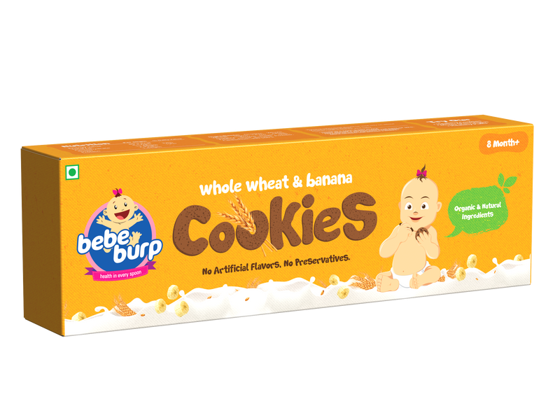 Bebe Burp Organic Baby Food Cookies Pack of 3 - 150 gms each The Kids Circle