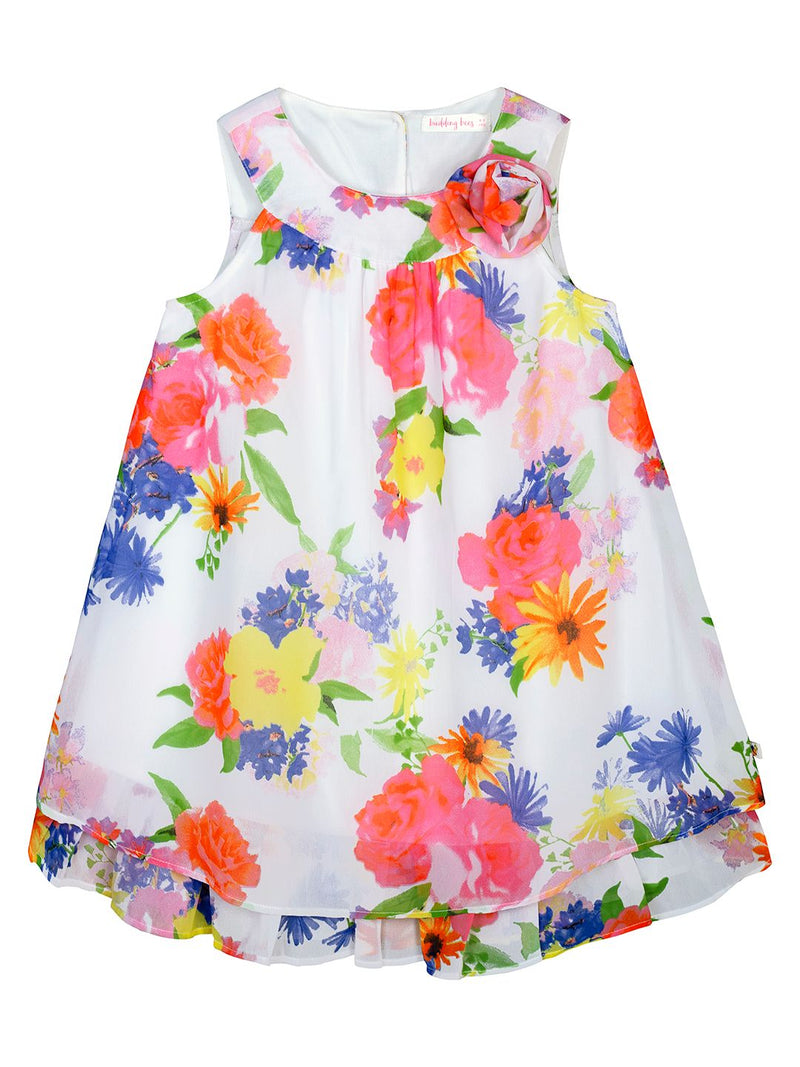Budding Bees Girl Floral A-Line Dress The Kids Circle