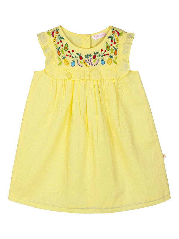 Budding Bees Girls Embroidered A-Line Dress The Kids Circle