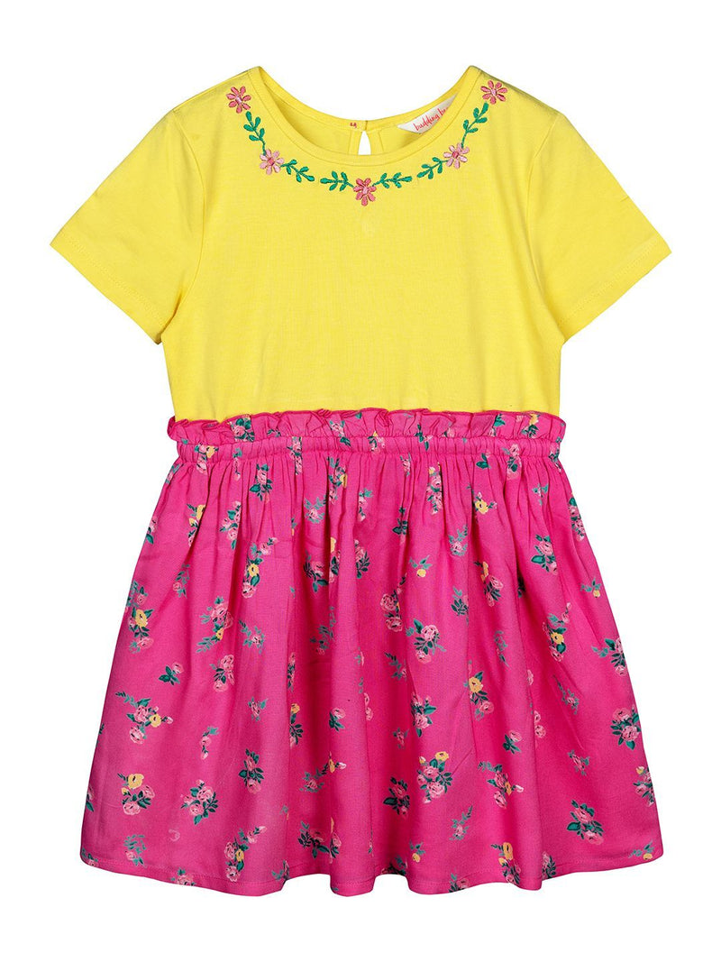 Budding Bees Girls Floral Embriodery Dress The Kids Circle