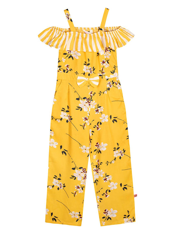 Budding Bees Girls Floral Print Long Jumpsuit The Kids Circle