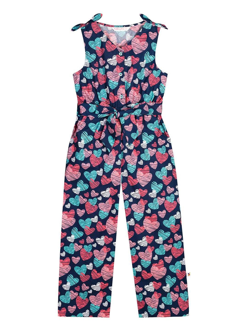 Budding Bees Girls Heart Printed Jumpsuit The Kids Circle