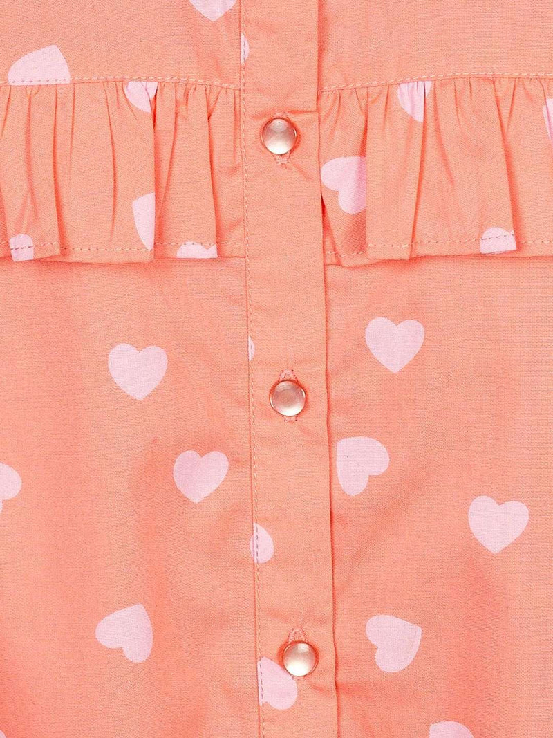 Budding Bees Girls Heart Printed Knotted Top The Kids Circle