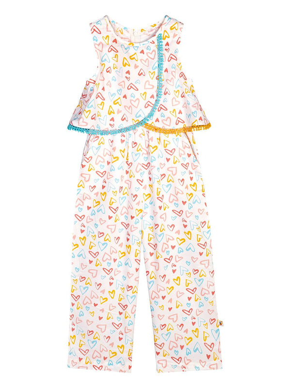 Budding Bees Heart Printed Jumpsuit The Kids Circle