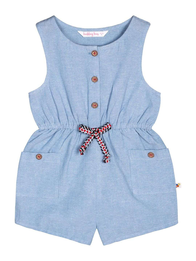Budding Bees Infants Blue Chambray Playsuit The Kids Circle