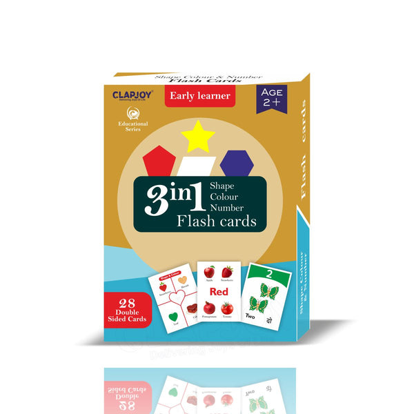 Clapjoy Shape, Colours and Numbers flash card for kids of age 2 years and Above