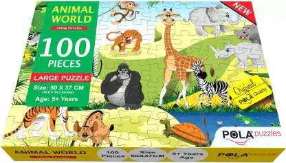 Pola Puzzles 100 Pieces Tiling Puzzles (Jigsaw Puzzles, Puzzles For Kids, Floor Puzzles), Puzzles For Kids Age 5 Years And Above. Size: 19.6 Inch X 14.5 Inch (Animal World 100 & Insect World 100) - The Kids Circle