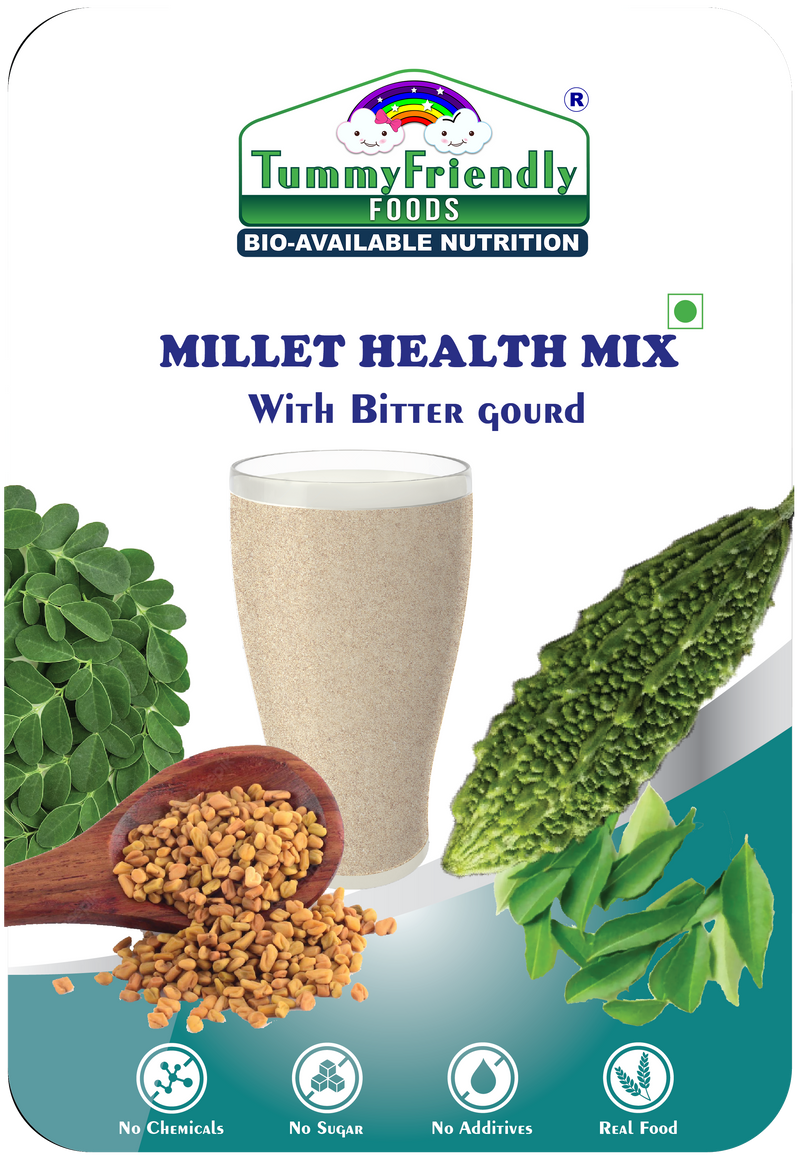 TummyFriendly Foods Organic Millet Health Mix With Bittergourd, Methi Seeds, Moringa Leaves 800 g