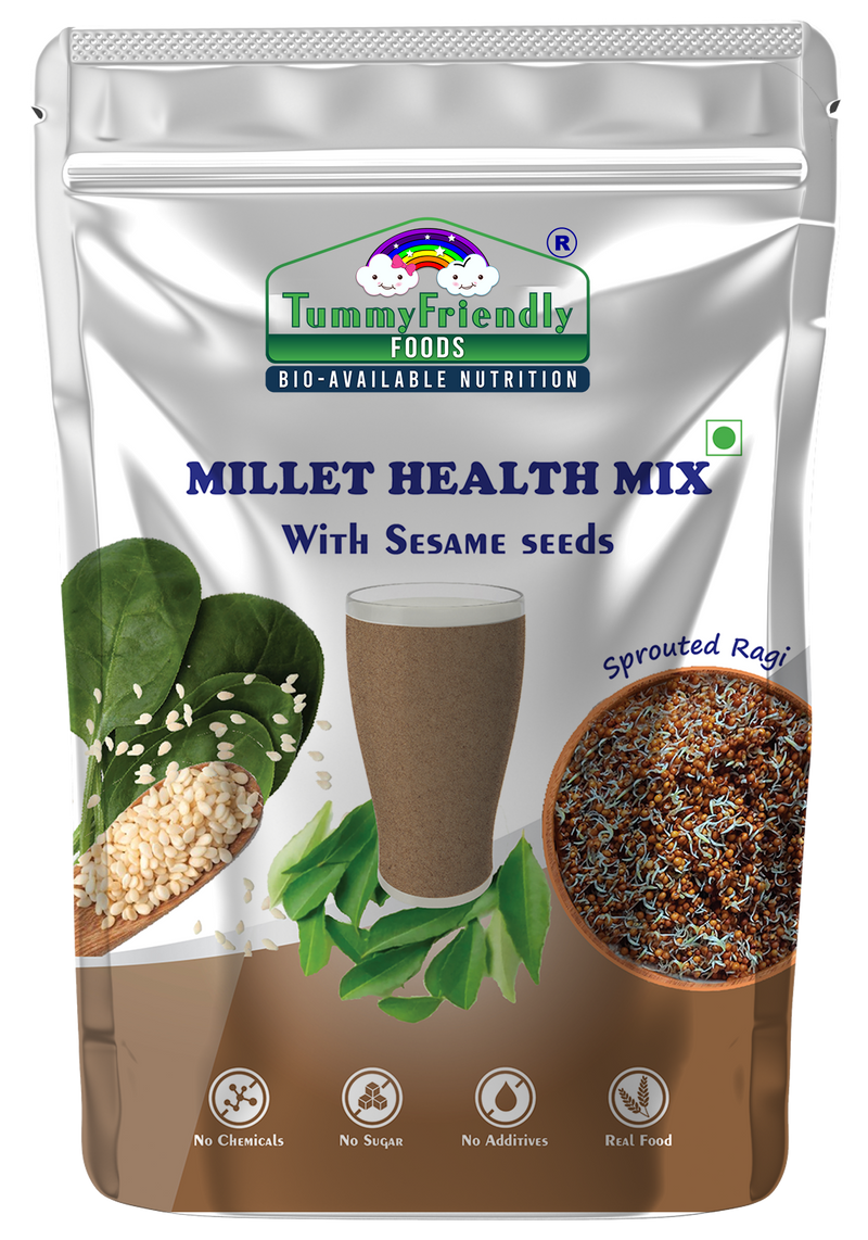 TummyFriendly Foods Organic Millet Health Mix With Sesame Seeds and Curry Leaves 800 g