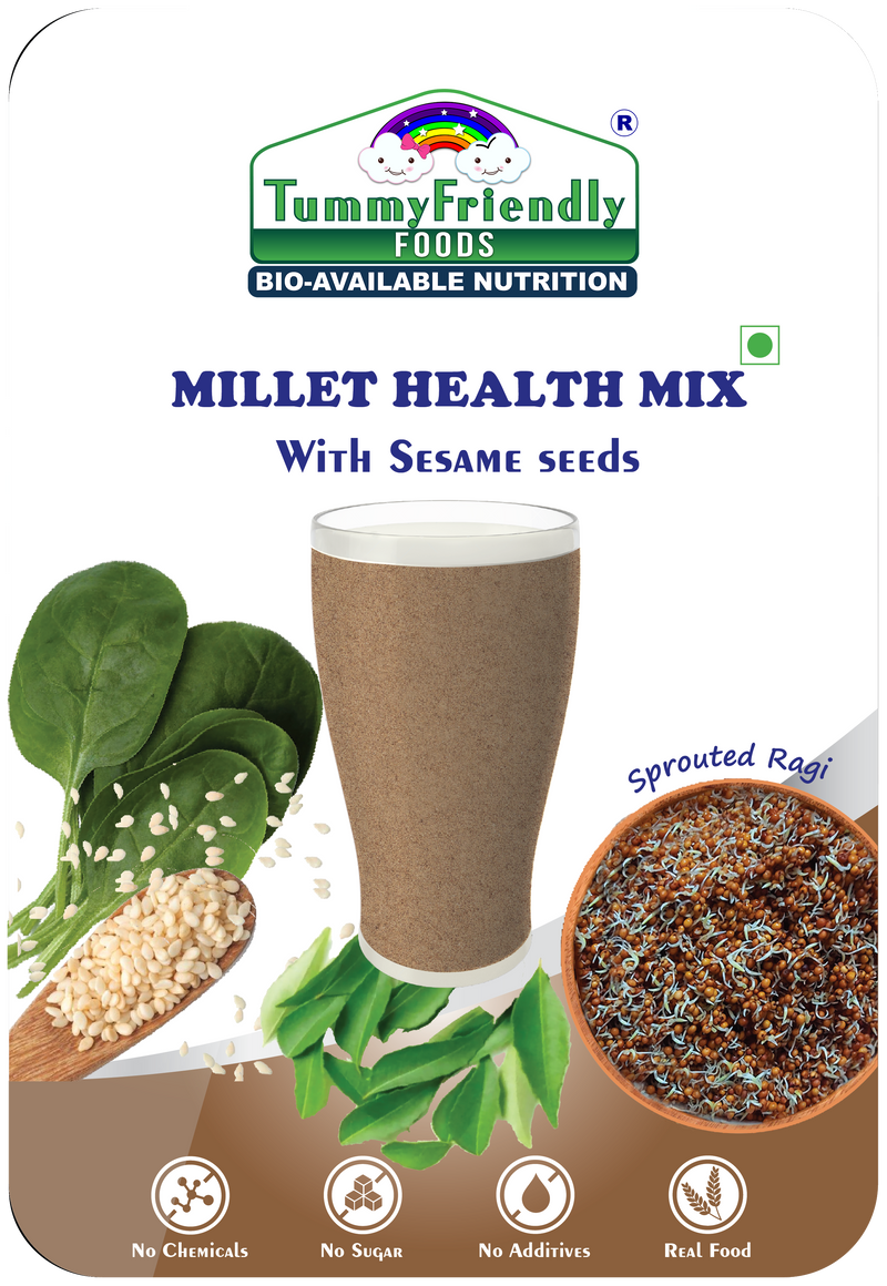TummyFriendly Foods Organic Millet Health Mix With Sesame Seeds and Curry Leaves 800 g