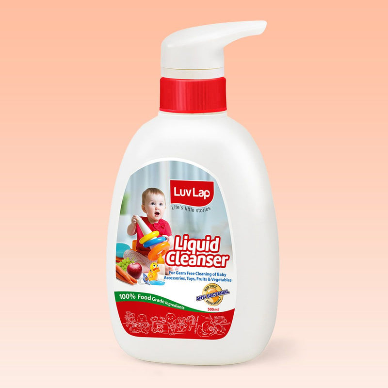 Luvlap Liquid Cleanser, Anti-Bacterial, Food Grade, For Baby Bottles, Accessories And Vegetables, 500Ml - The Kids Circle