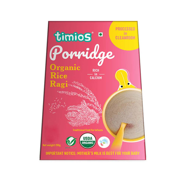 Timios Organic Rice & Ragi Porridge-400g(Pack of 2)