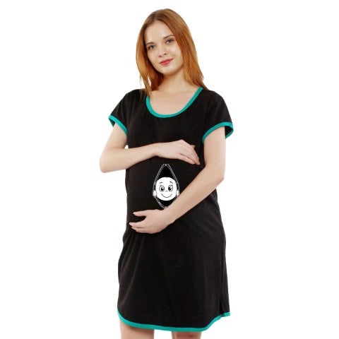 Silly Boom Women Pregnancy feeding tunic top with Baby Peek Printed Design