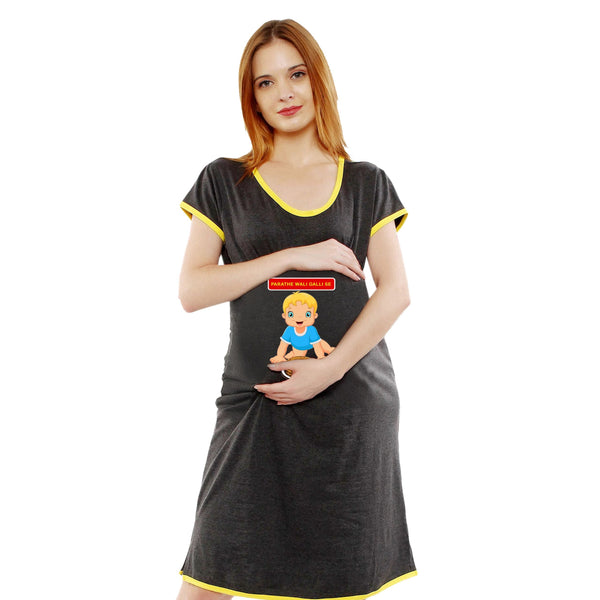 Silly Boom Women’s Pregnancy Tunic Clothes Nightshirt Parathe wali se Top Printed Design