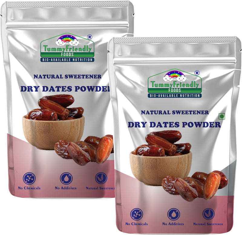 TummyFriendly Foods Dry Dates Powder from Premium Arabian Dates |Kharek Powder Cereal (400 g, Pack of 2)