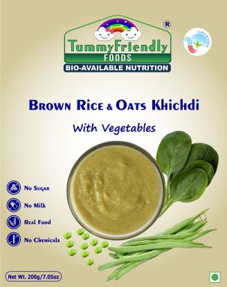 TummyFriendly Foods Organic Brown Rice, Oats Khichdi Mix for Toddler, 1 year plus Cereal (200 g)