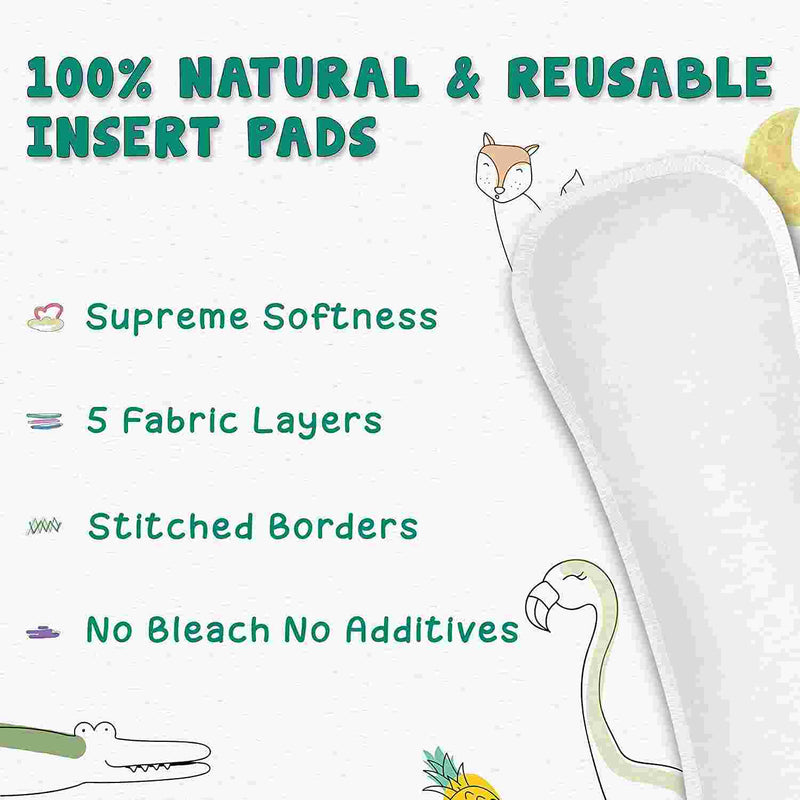 Paw Paw - Reusable Insert Pads for Diapers - Pack of 5