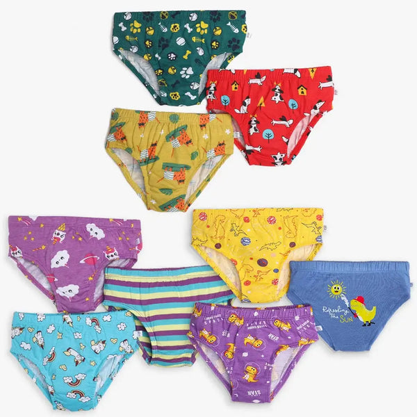 SuperBottoms Young Girl Briefs -9 Pack (Paws Only - Finding Dino 2.0 - Unicorn Dreams)