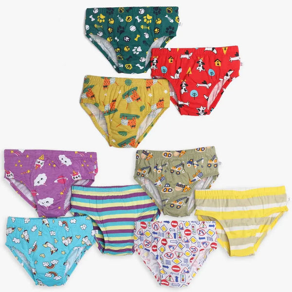 SuperBottoms Young Girl Briefs -9 Pack (Paws Only - Navigator - Unicorn Dreams)