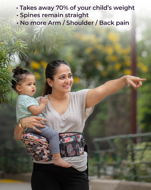 BUTT BABY CARRIER WITH HIP SEAT HONEYCOMB  (for 5 months to 3 years or Upto 20 kgs)