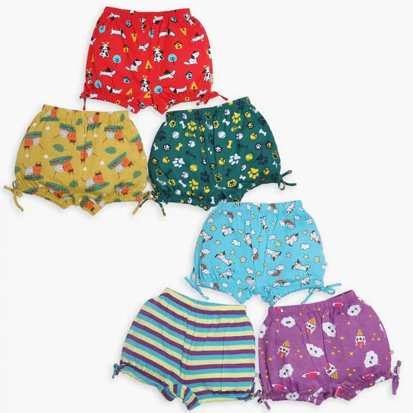 SuperBottoms Young Girl Bloomer-6 Pack (Paws Only - Unicorn Dreams)