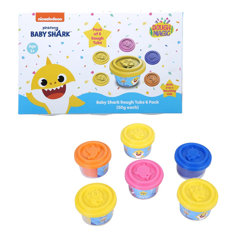 Winmagic Dough Magic - Baby Shark Dough Tubs 6 Pack (50g each)