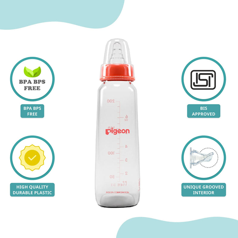 Pigeon Flexible Glass Bottle 4+ month, Red, 200ml