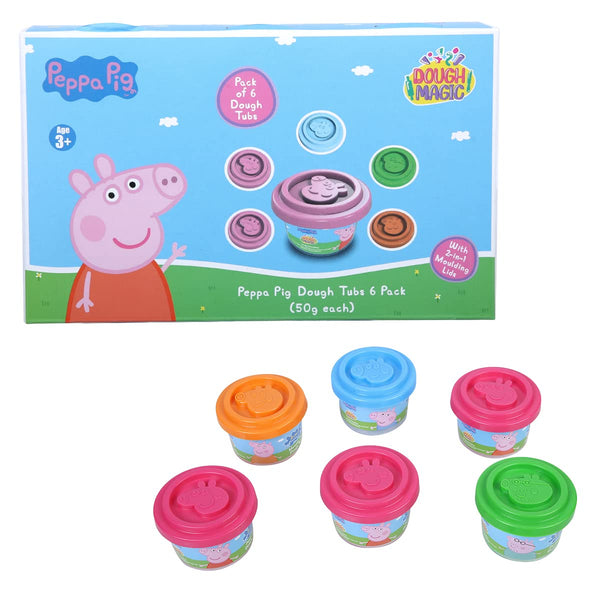 Winmagic Dough Magic - Peppa Pig Dough Tubs 6 Pack (50g each)