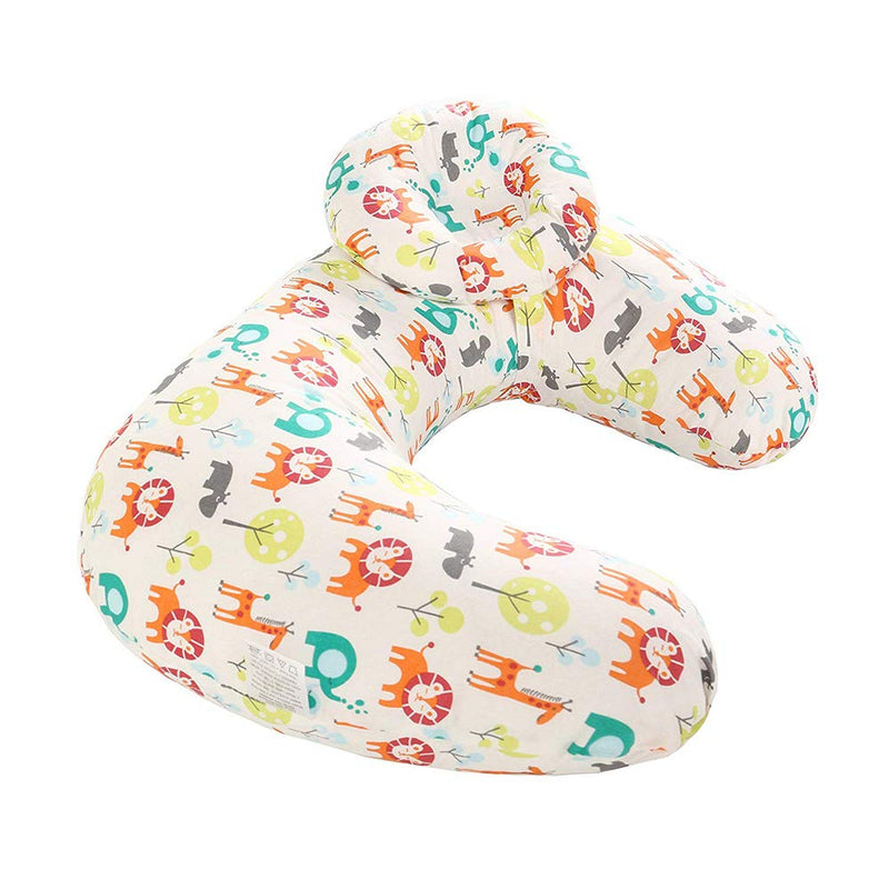 motherly Flurry Fickle Baby Feeding Nursing and Maternity Pillow (100% Cotton Cover) (Zoo)