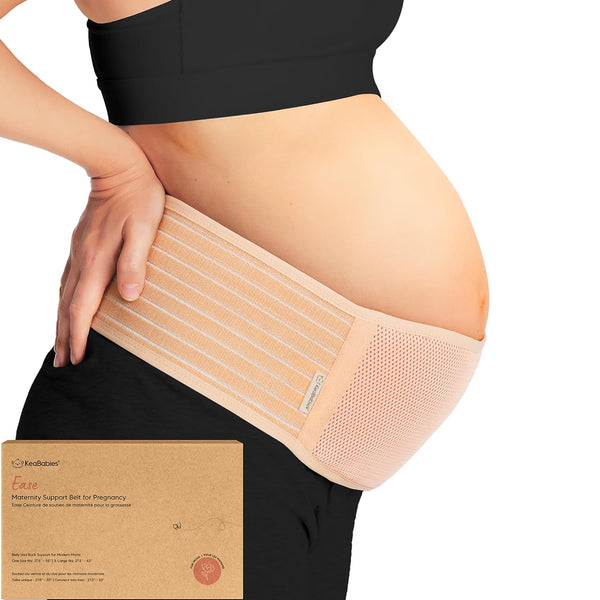 Maternity Belly Band for Pregnancy - Soft & Breathable Pregnancy Belly Support Belt - Pelvic Support Bands - Tummy Bandit Sling for Pants - Pregnancy Back Brace (Classic Ivory, One Size)