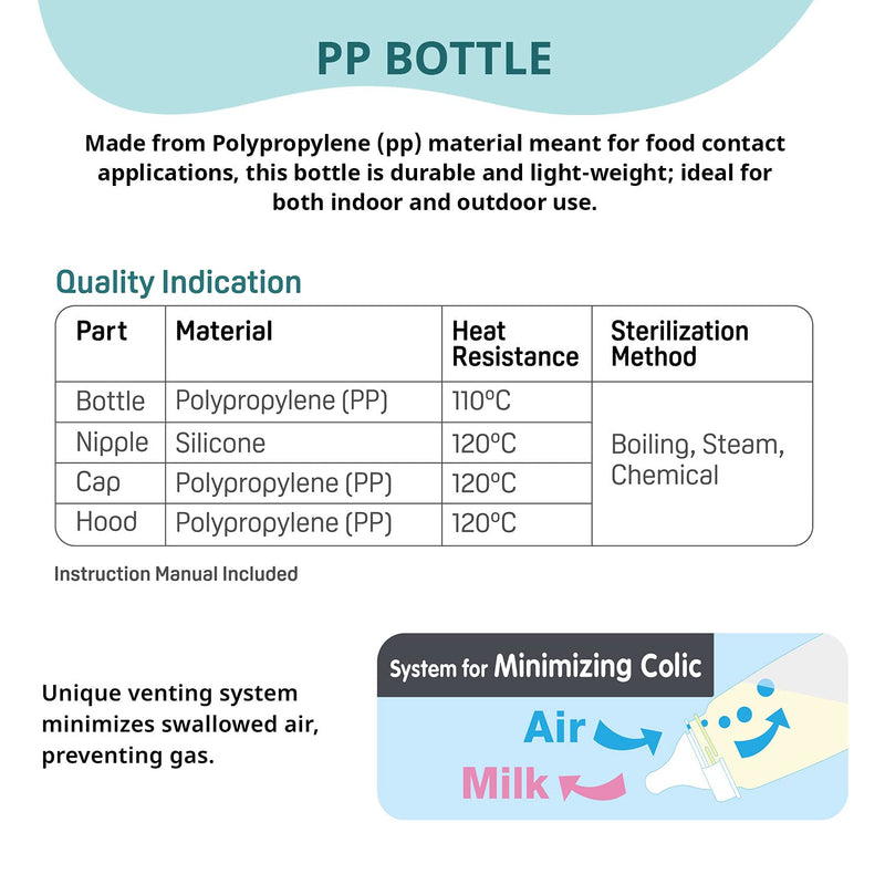 Pigeon PP Bottle KPP Nipple L, 9+ month, White, 200ml