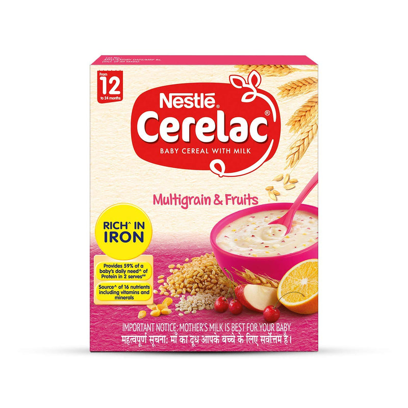 NestlÃƒÂ© CERELAC Baby Cereal with Milk, Multigrain & Fruits Ã¢â‚¬â€œ From 12 Months, 300g Bag-In-Box Pack - The Kids Circle
