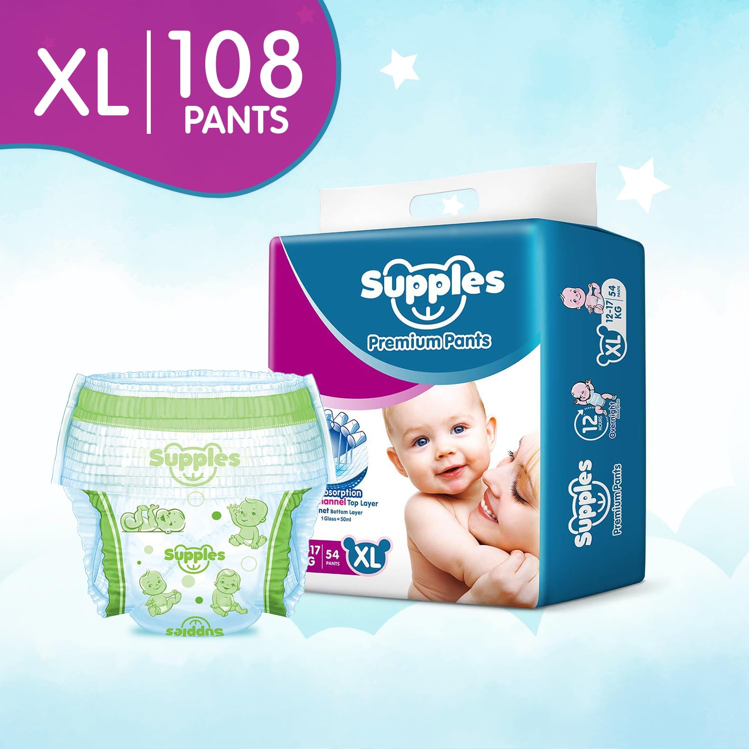 Huggies Complete Comfort Dry Pants Extra Large (XL) Size Baby Diaper Pants,  13 count, with 5 in 1 Comfort