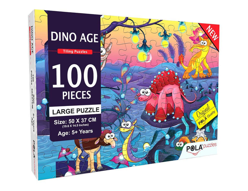 Pola Puzzles 100 Pieces Tiling Puzzles (Jigsaw Puzzles, Puzzles For Kids, Floor Puzzles), Puzzles For Kids Age 5 Years And Above. Size: 19.6 Inch X 14.5 Inch (Insect World 100 & Dino Age) - The Kids Circle