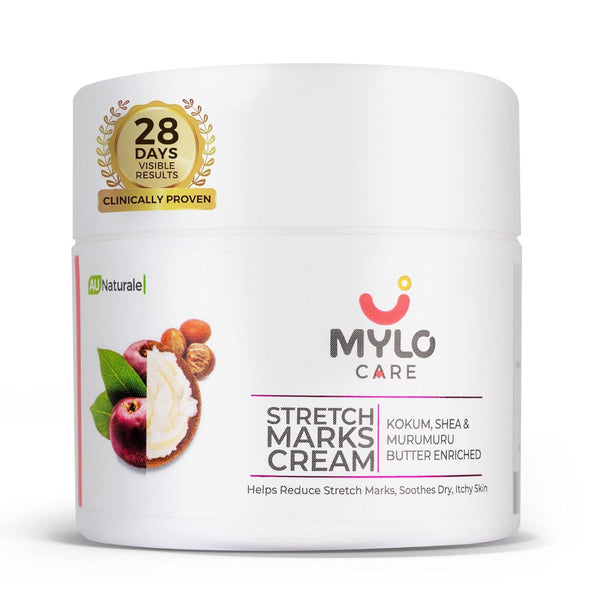 Mylo Care Stretch Marks Cream for Pregnancy with the Goodness of Shea Butter, Saffron, Kokum Butter and Aloe Vera, Australia Certified Toxin Free, No Mineral Oils
