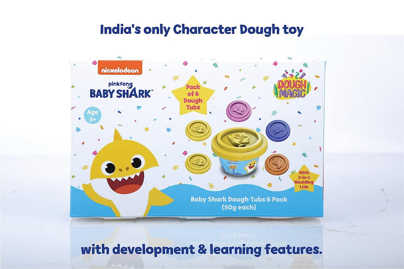 Winmagic Dough Magic - Baby Shark Dough Tubs 6 Pack (50g each)