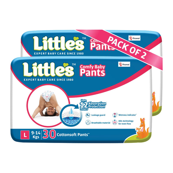 Little's Baby Pants Diapers, with Wetness Indicator and 12 Hours Absorption
