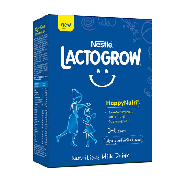 NestlÃƒÂ© LACTOGROW Nutritious Milk Drink (3-6 Years)- 400g Bag-In-Box Pack (Biscuity and Vanilla Flavour) - The Kids Circle