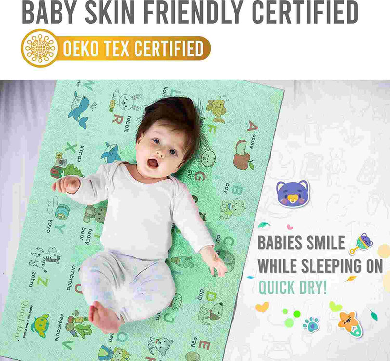 Quick Dry  Baby Bed Protector -  Sublimation A to Z Print