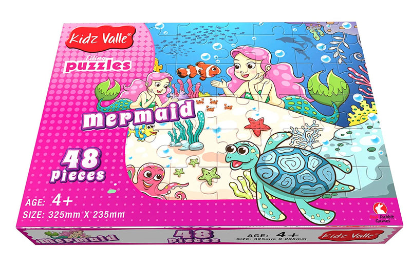 Kidz Valle Mermaid 48 Pieces Tiling Puzzles ( Jigsaw Puzzles , Puzzles For Kids, Floor Puzzles ), Puzzles For Kids Age 4 Years And Above. Size: 32.5 Cm X 23.5 Cm - The Kids Circle