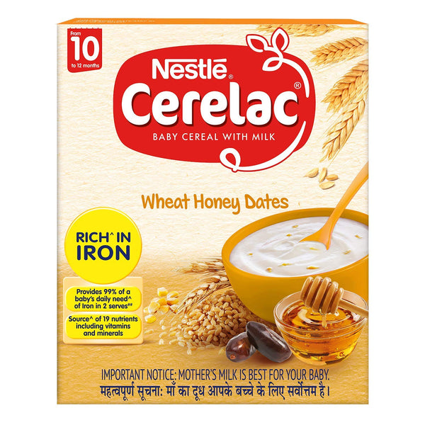 NestlÃƒÂ© CERELAC Baby Cereal with Milk, Wheat Honey Dates Ã¢â‚¬â€œ From 10 Months, 300g Bag-In-Box Pack - The Kids Circle