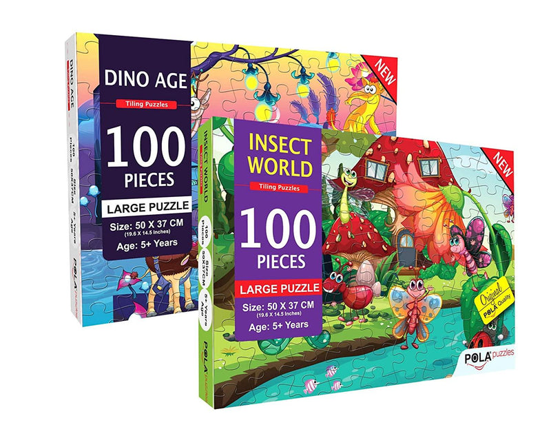 Pola Puzzles Dino World 100 Tiling Puzzles 100 Pieces Jigsaw Puzzles For Kids Age 5 Years And Above Multi Color Size 19.6 Inch X 14.5 Inch Jigsaw Puzzles For Kids - The Kids Circle