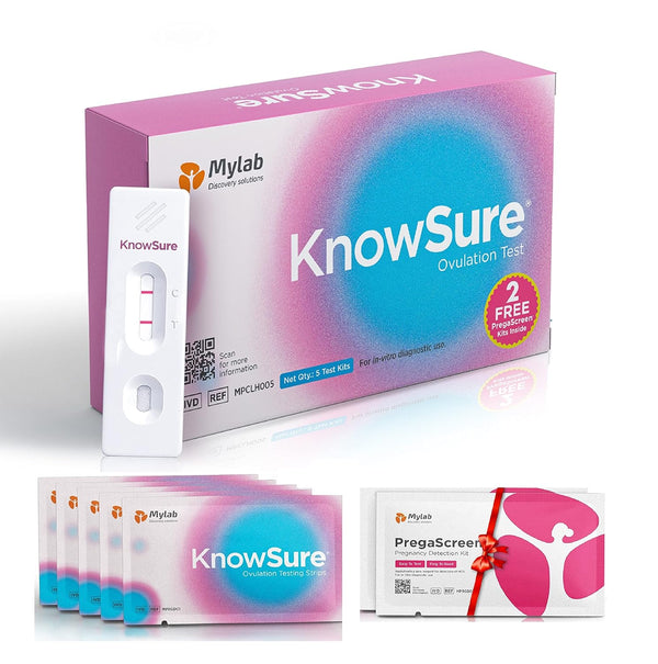 Mylab Ovulation Testing Kit - 5 + 2 Free Strips | Accurate Ovulation Predictor Kit | Ovulation Kit For Pregnancy | Women's Pregnancy Tests Kit | Convenient Ovulation Strips for Easy Use