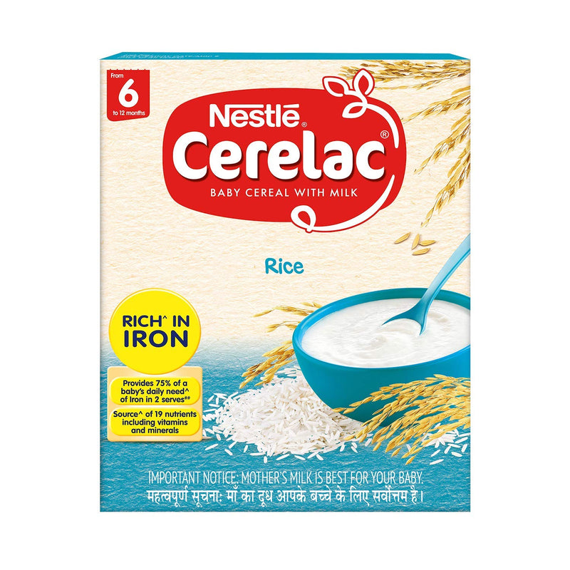 NestlÃƒÂ© CERELAC Baby Cereal with Milk, Rice Ã¢â‚¬â€œ From 6 Months, 300g Bag-In-Box Pack - The Kids Circle
