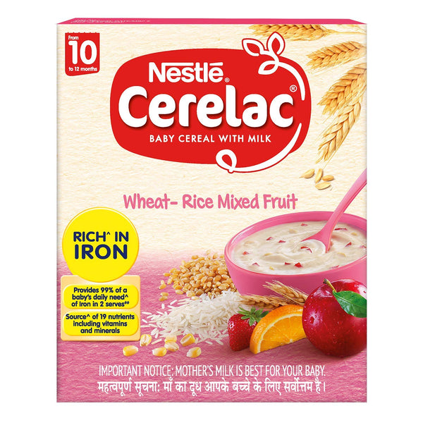 NestlÃƒÂ© CERELAC Baby Cereal with Milk, Wheat-Rice Mixed Fruit Ã¢â‚¬â€œ From 10 Months, 300g Bag-In-Box Pack - The Kids Circle